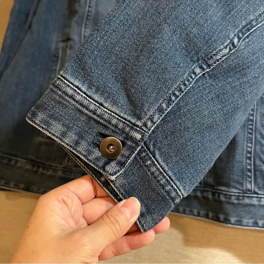 J. Jill Denim Classic Button-Front Jacket in "Seamst Wash" Size 1X Stretch - Picture 7 of 11